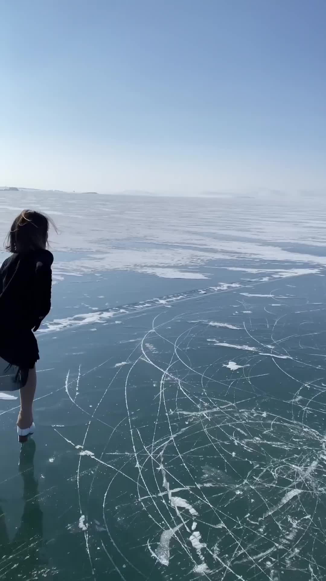 Ice Skating Magic at Kars Çıldır Gölü in Turkey