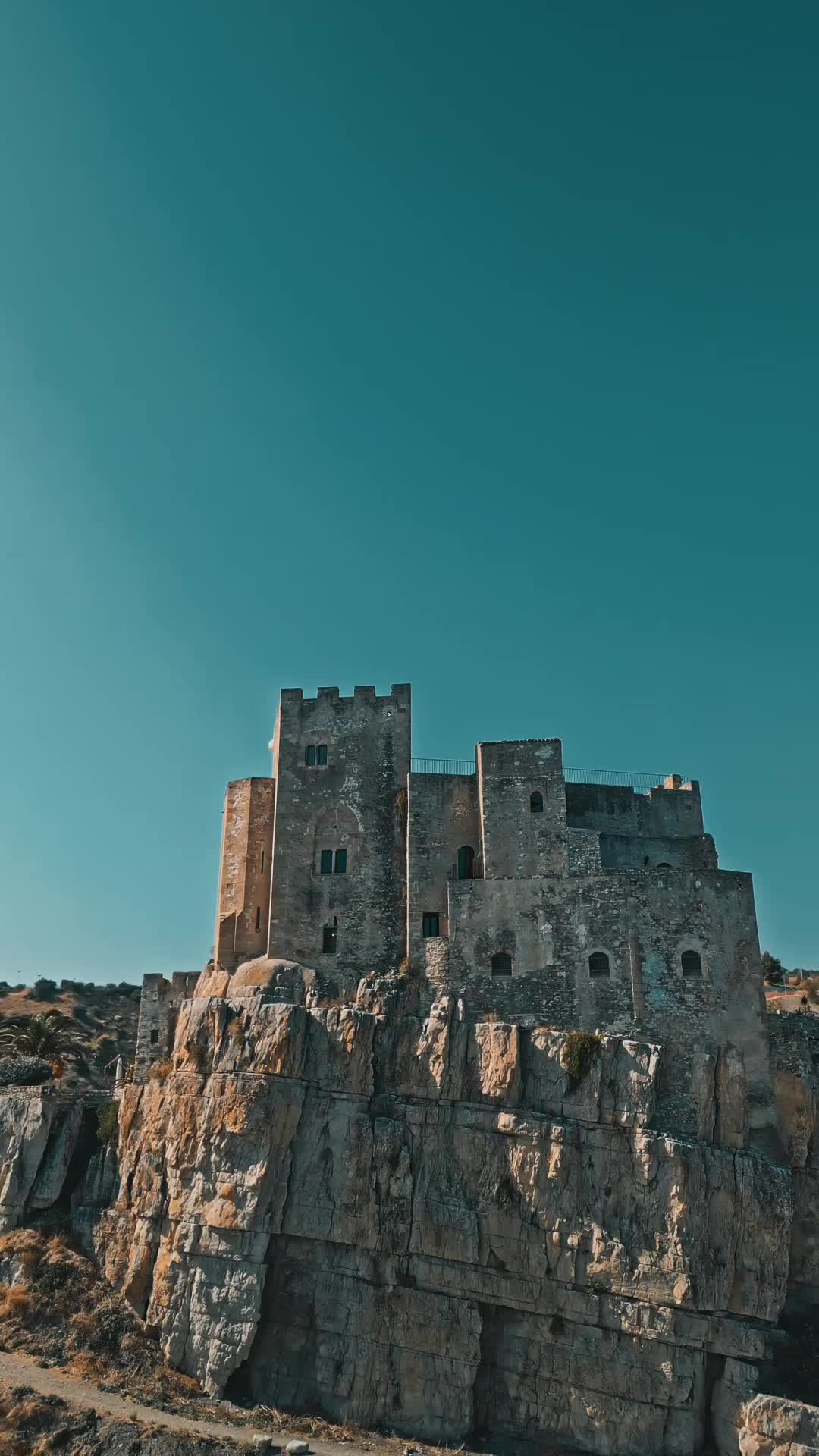 Stunning 4K Aerial of Roseto Capo Spulico Castle