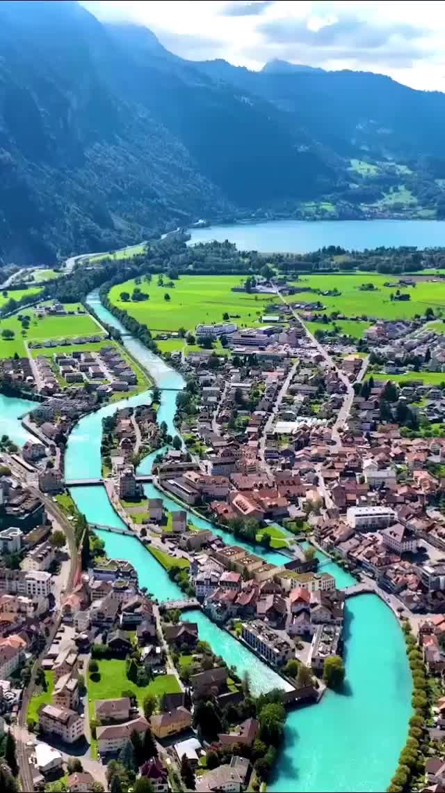 Stunning Aerial Views Above Interlaken, Switzerland