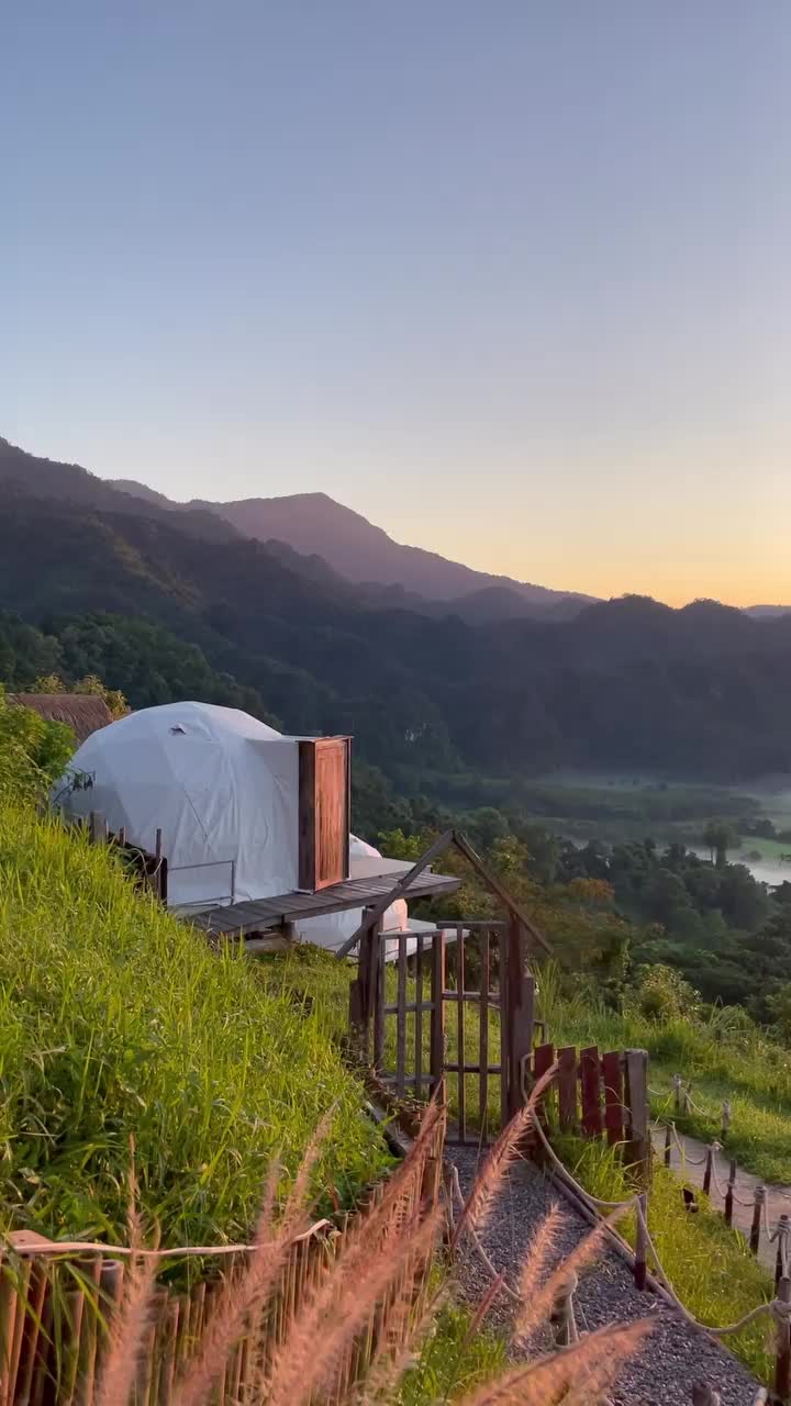 Tranquil Mountain Sunset at Magic Mountain Camp, Phayao