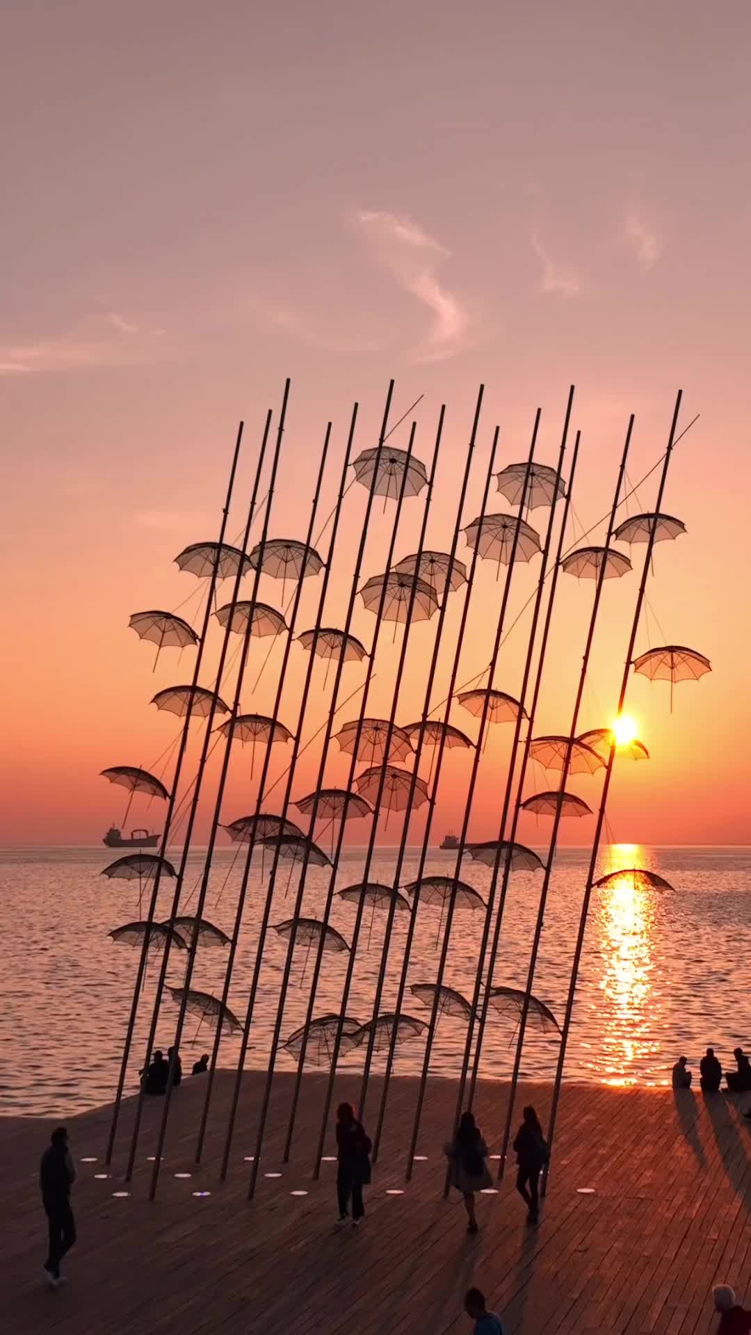Stunning Thessaloniki Sunset at Umbrellas Beach