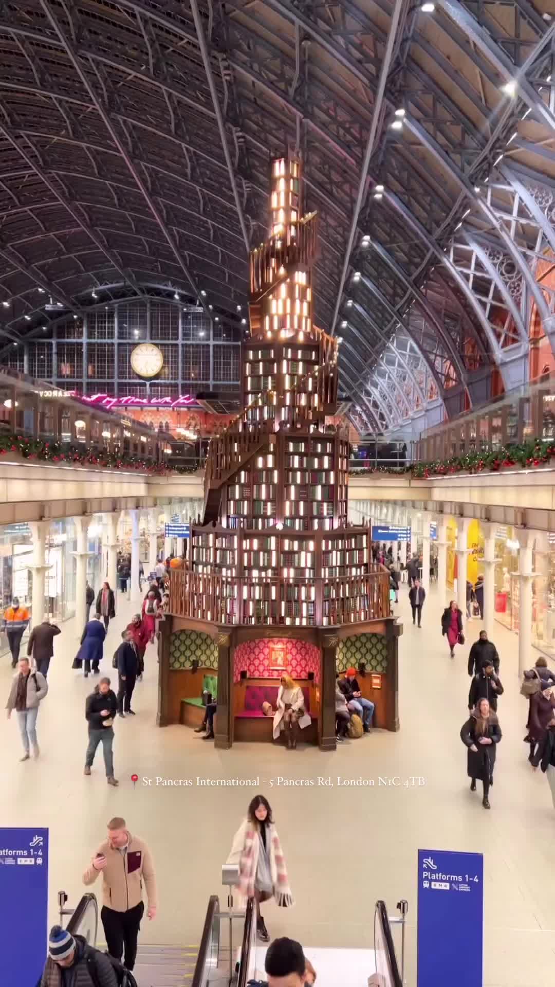 Beauty and the Beast Christmas Tree at St Pancras