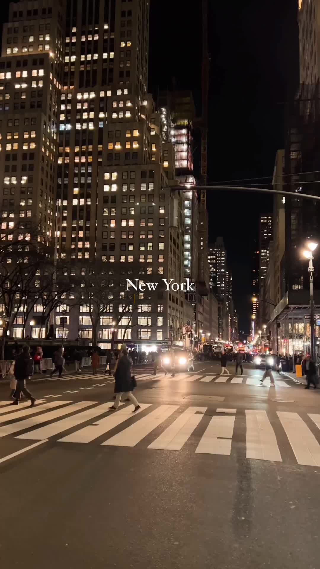 Winter Night Stroll on 5th Ave in NYC | iPhone 13 Pro