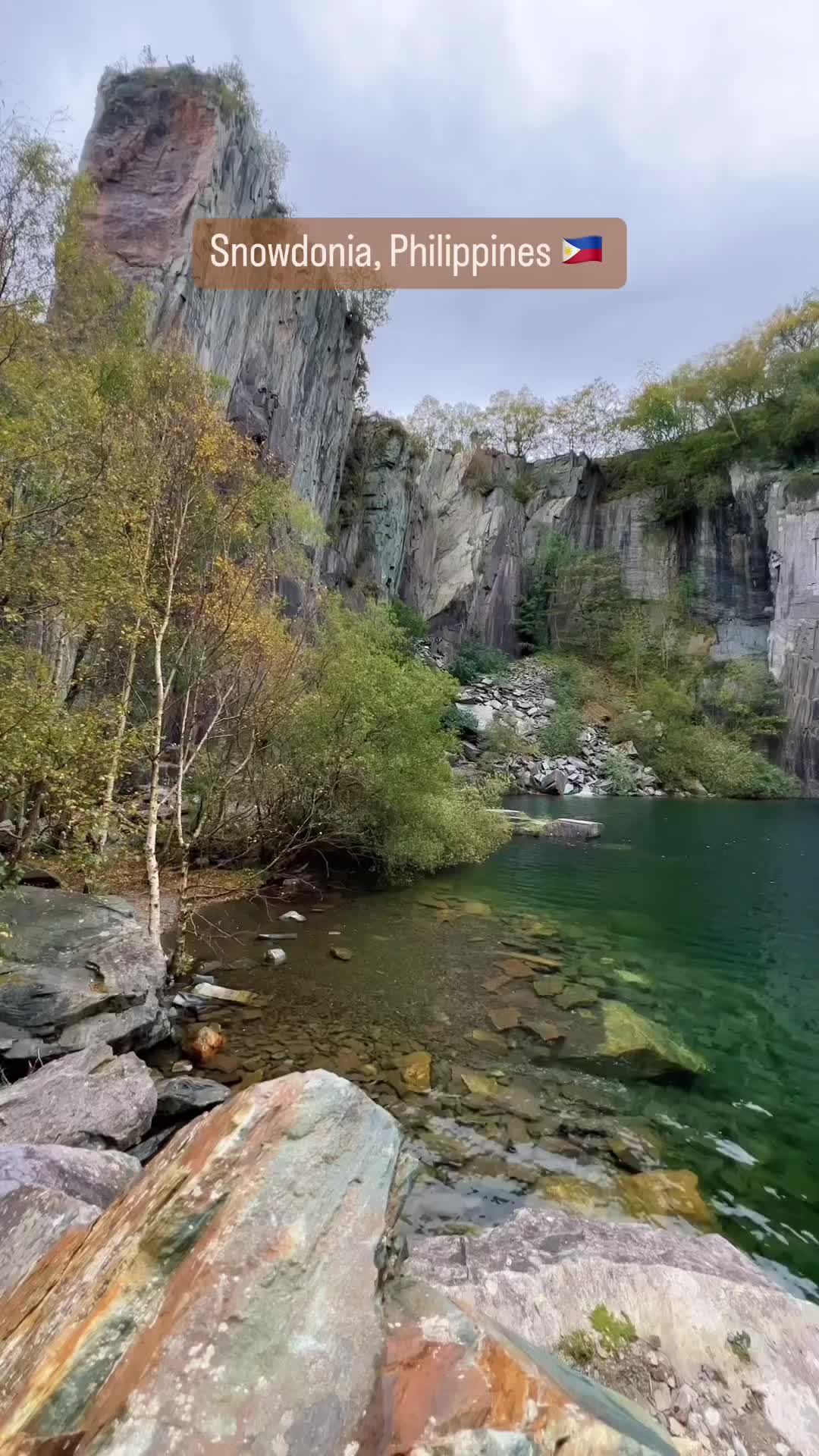 Hidden Gem in Wales: Autumn Dip in Emerald Pool