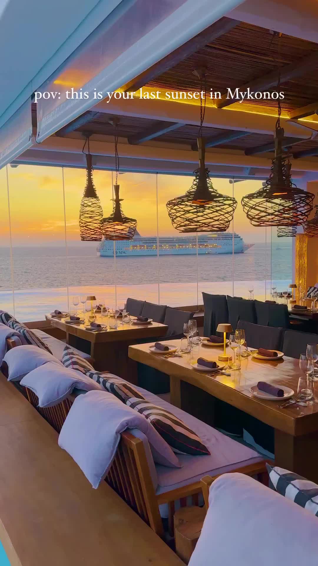 Best Sunset Dining Spot in Mykonos at Cavo Tagoo