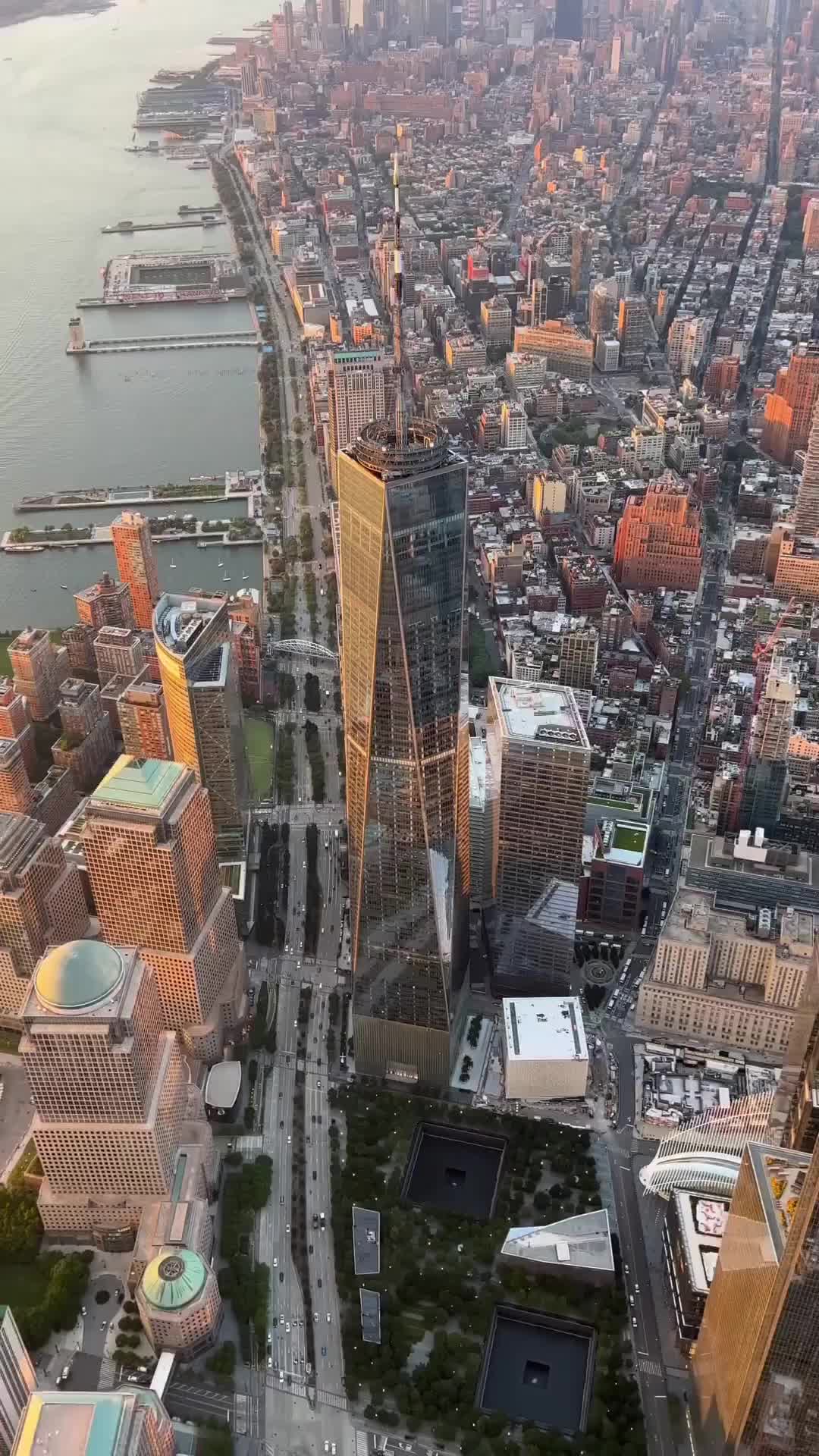 Stunning Aerial Views of NYC at Sunset