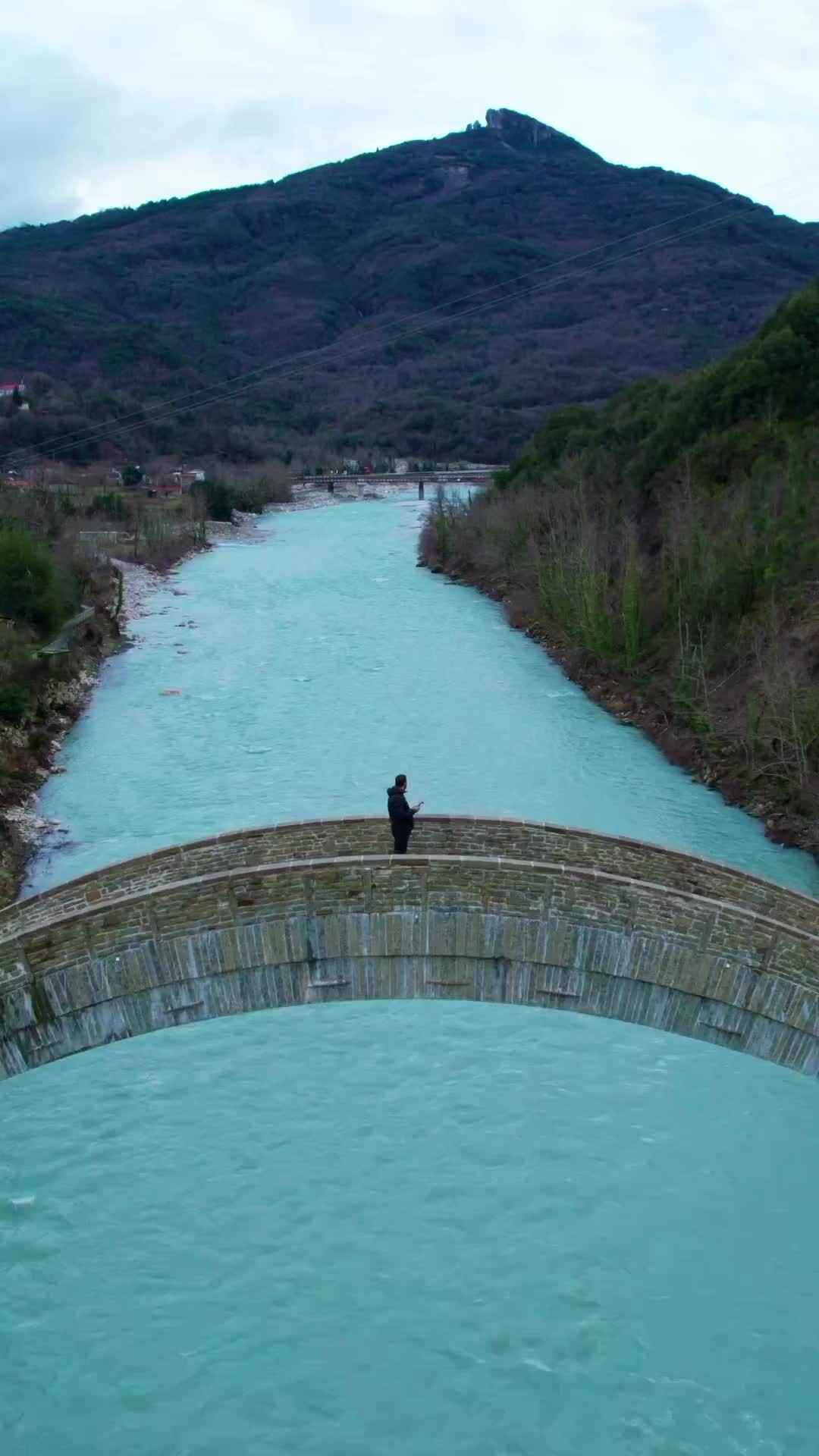 Legendary Plaka Bridge Over Arachthos River, Epirus