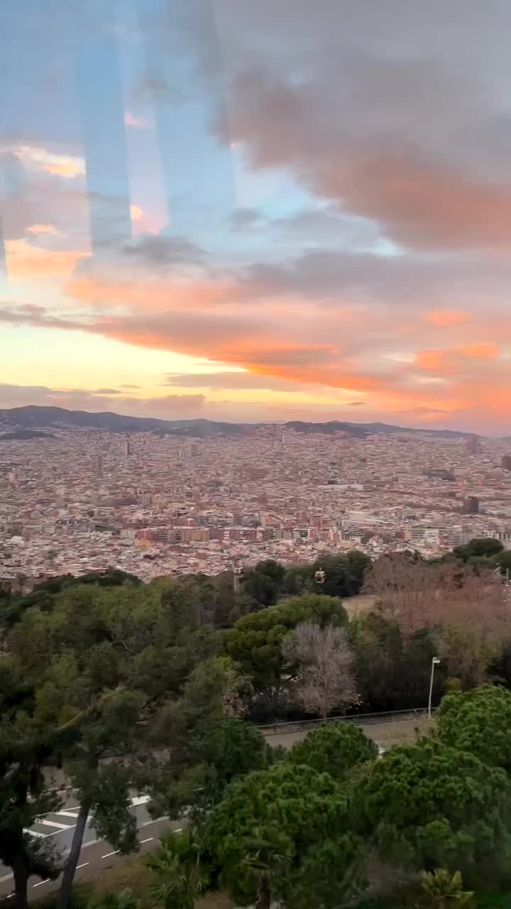 Stunning Sunsets from Montjuic Cable Car, Barcelona