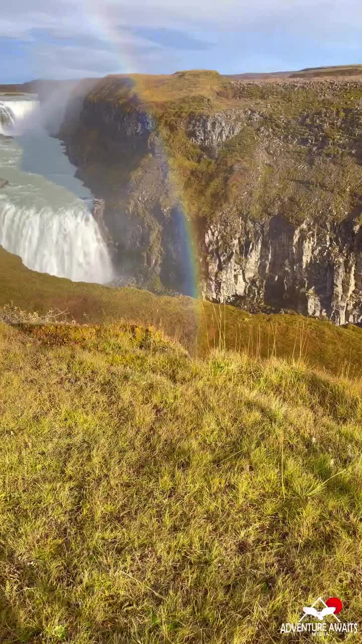 Live Fully in the Moment at Gullfoss Waterfall 🌈✨