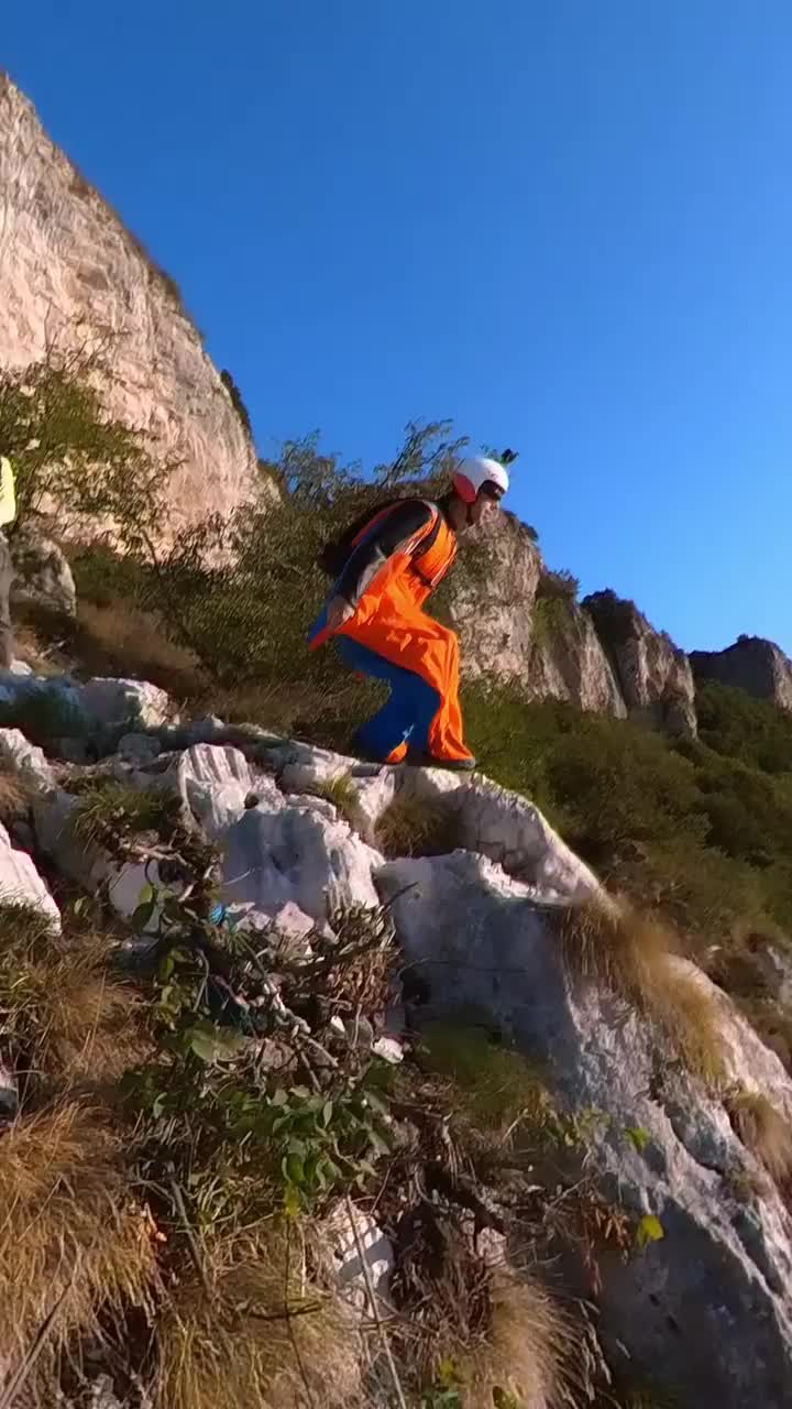 Epic Wingsuit Base Jumping at Monte Brento, Italy