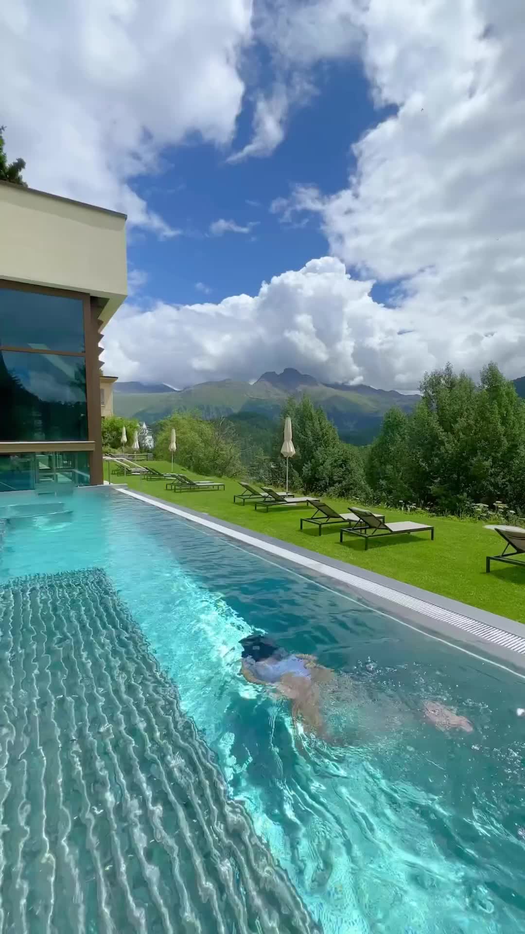 Stunning Pool at Kulm Hotel St. Moritz, Switzerland