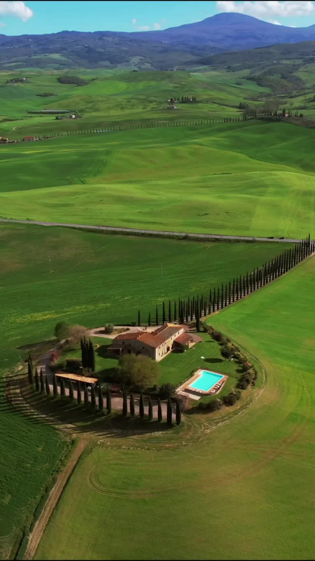 Tranquil Drone Footage of Val d'Orcia, Tuscany