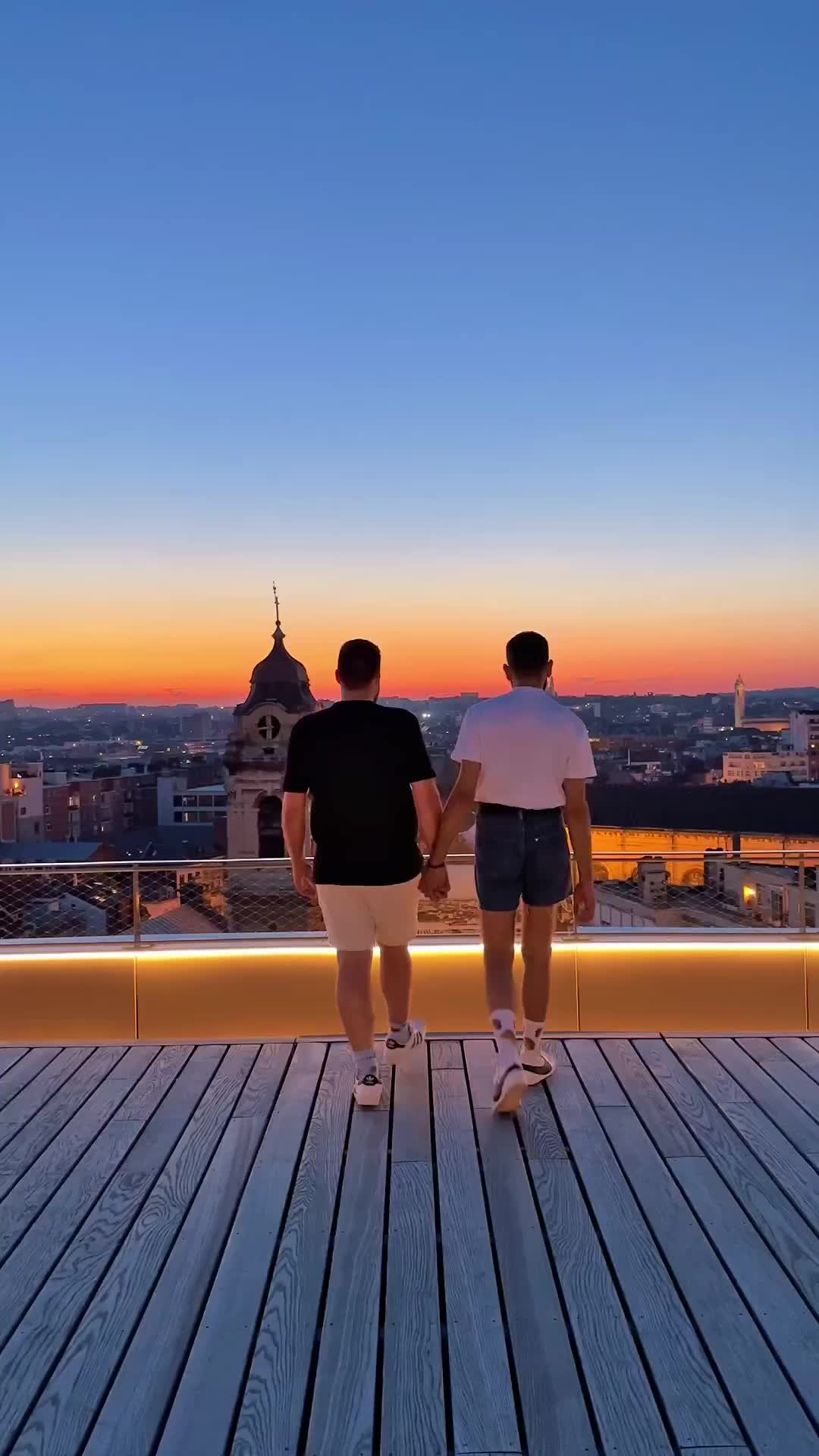 Stunning Brussels Sunset: Couple's Perfect Moment