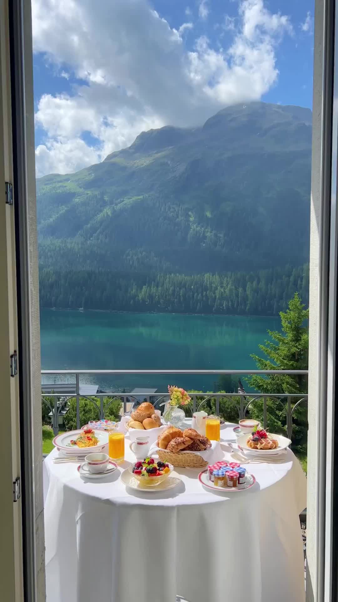 Stunning Breakfast View at Kulm Hotel St. Moritz