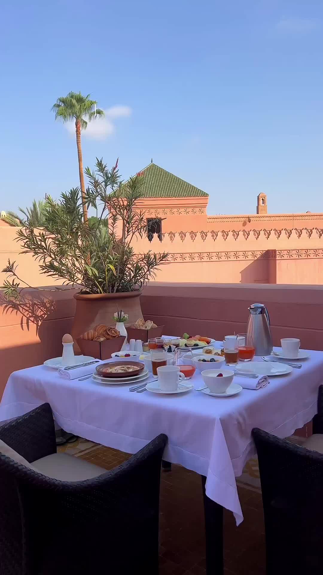 Luxurious Riad Rooftop Breakfast at Royal Mansour