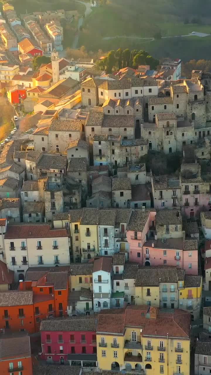 Stunning Aerial View of Calitri's Colorful Rooftops