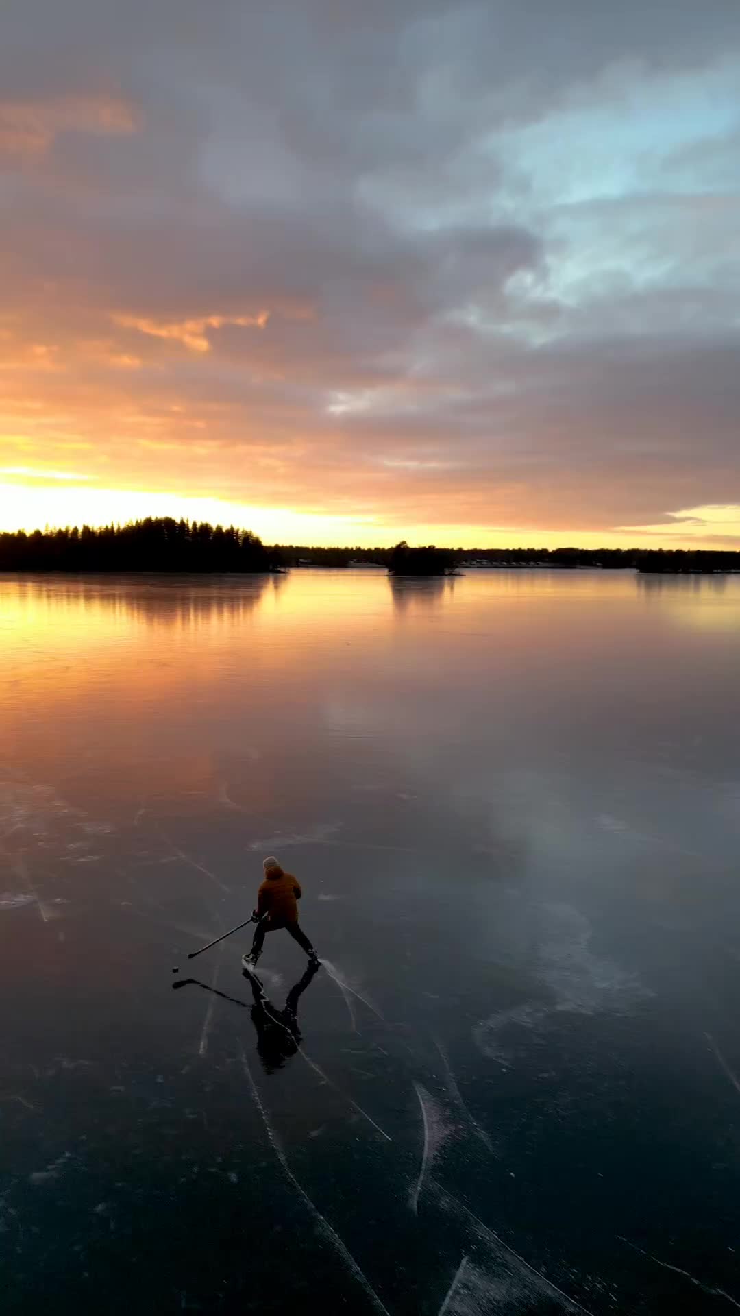 Skating to the Sunset in Ranua, Finland