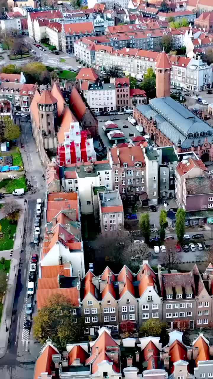 Aerial View of Gdańsk's Colorful Cityscape