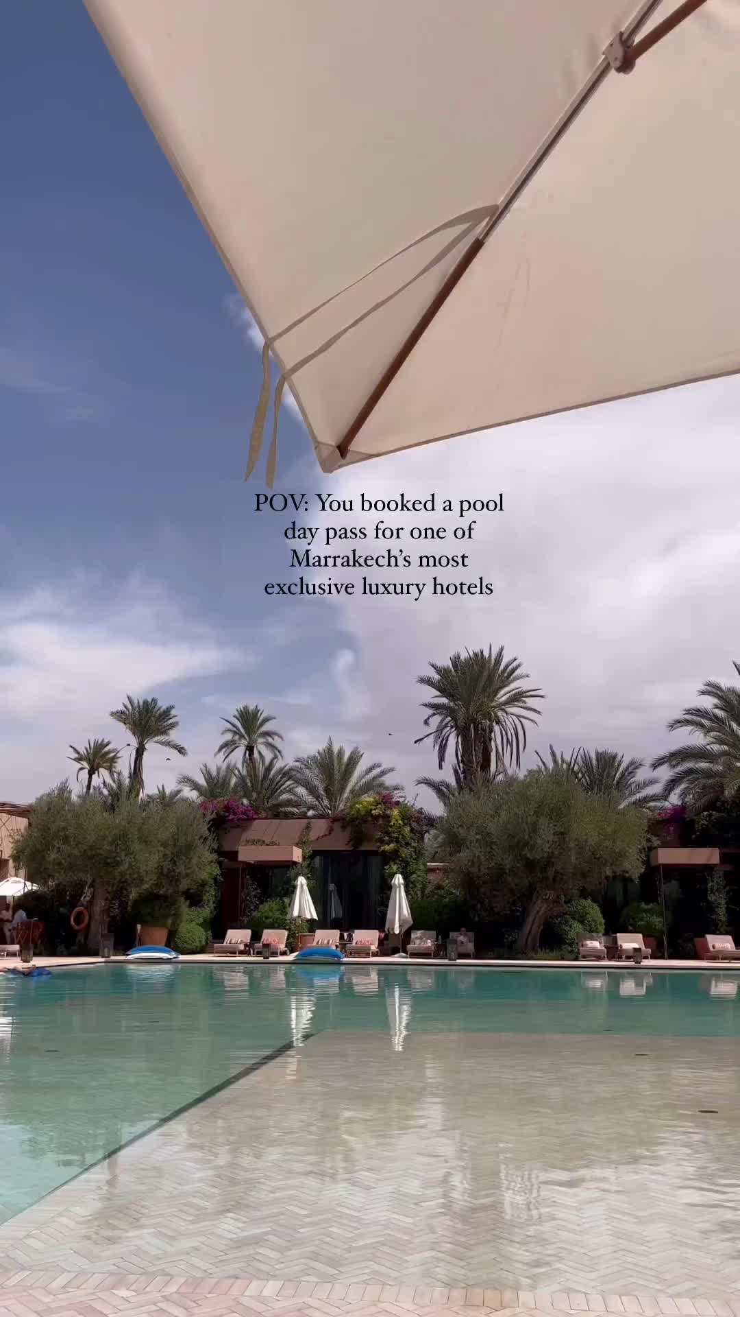 You must save this idea for your next trip to Marrakech!

Indulge in a day of 5 star luxury in Marrakech by booking a pool day pass at the exquisite @royalmansour hotel. 

Not only do you get to spend a day at this huge tranquil pool but the day pass also includes a 3 course meal at the magnificent Le Jardin Restaurant. 

We found the service, atmosphere & cuisine exemplary (still talking about those desserts) and I’d book this experience again in a heartbeat. 

I visited with my girlfriends but families are welcome - the day pass is FREE for children under 6 and discounted by 50% for children aged 6-12. 

For info on how to book, plus more great tips for visiting Marrakech, head to my blog linked in bio. 

#royalmansour #luxurytravel #marrakech #visitmarrakech #luxuryhotels
