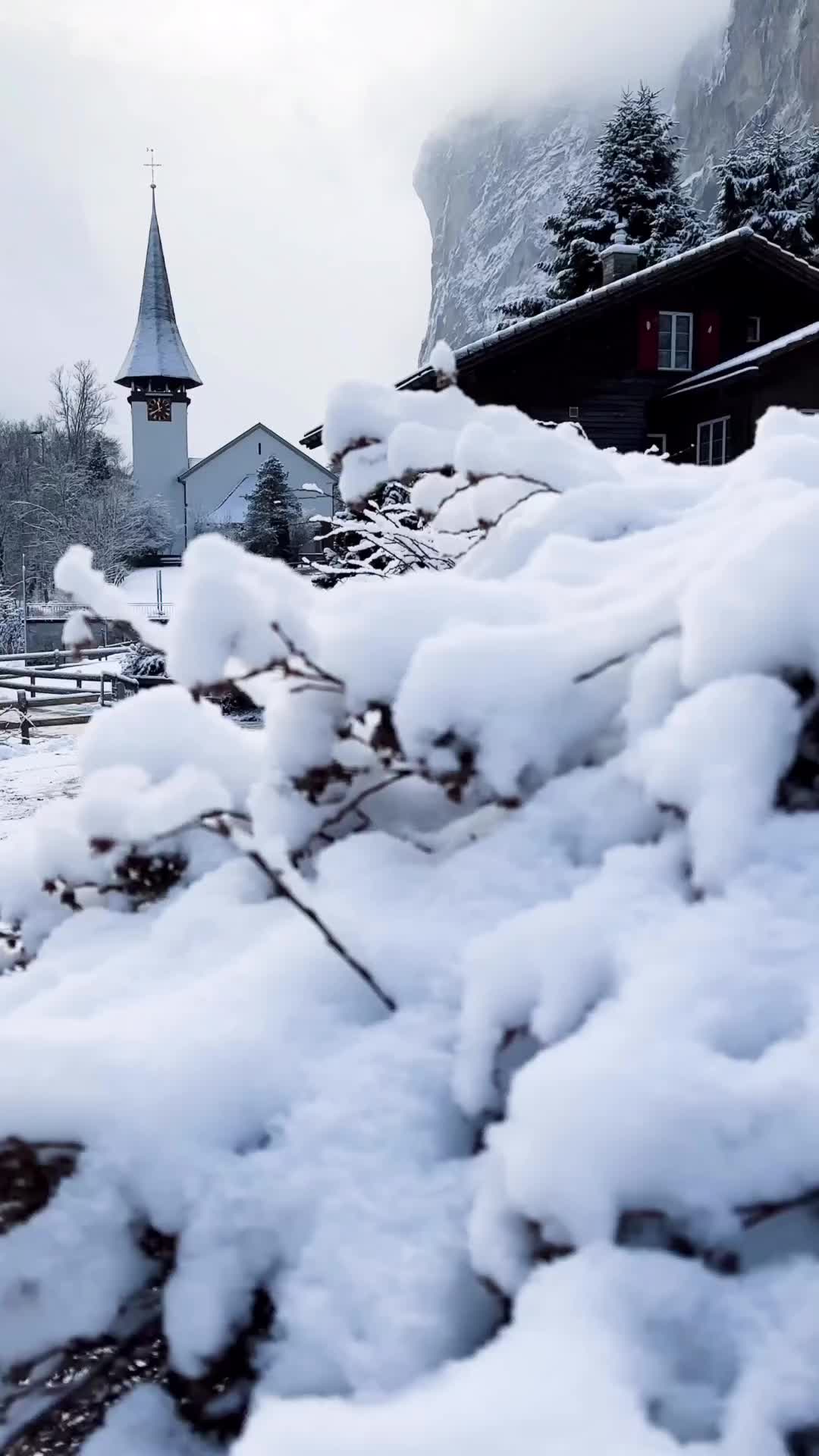 Winter Morning in Lauterbrunnen, Switzerland