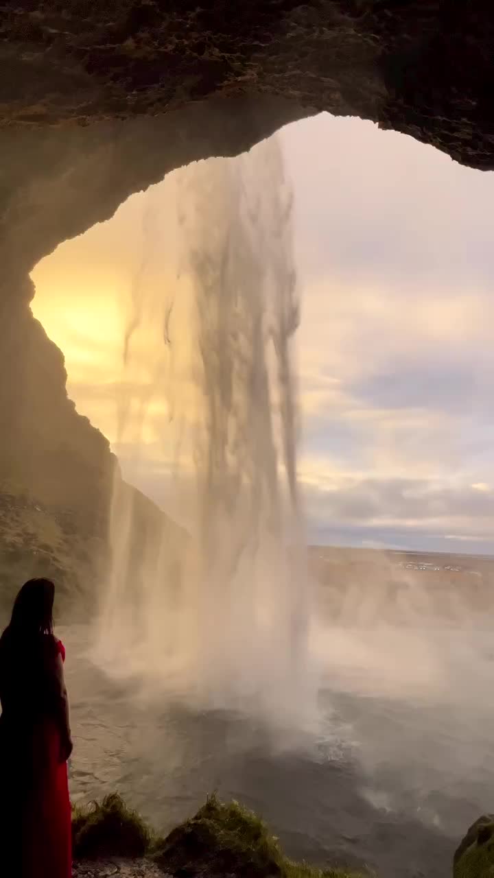Explore Seljalandsfoss Waterfall from Behind in Iceland