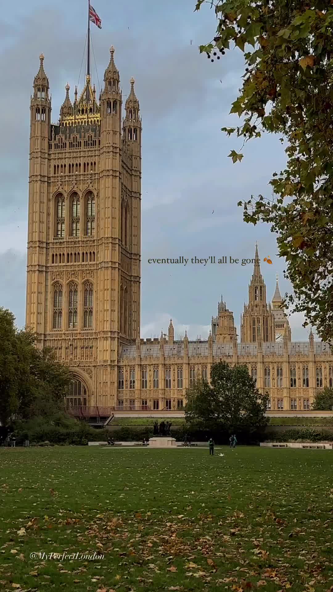 Last Autumn Day in London at Victoria Tower Gardens