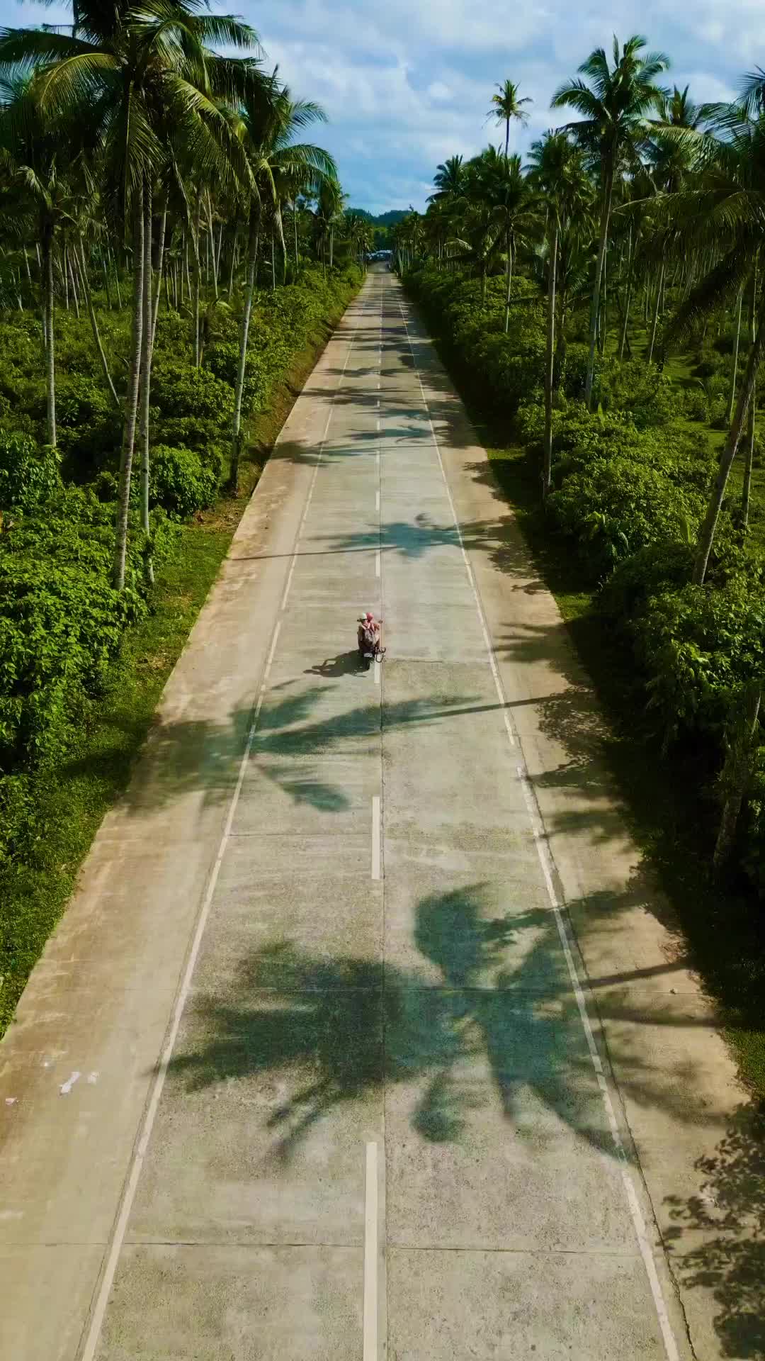 Driving on Coconut Road in Siargao Paradise