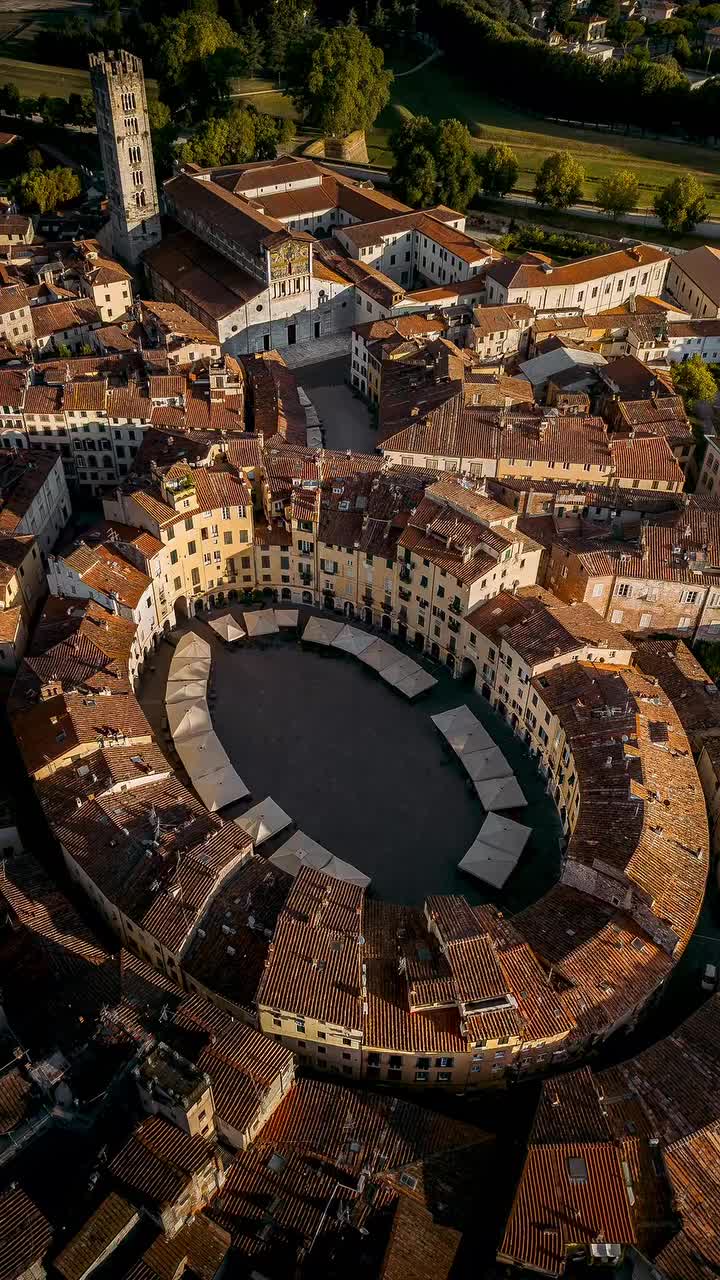 Sunrise Over Lucca: Stunning Aerial Views