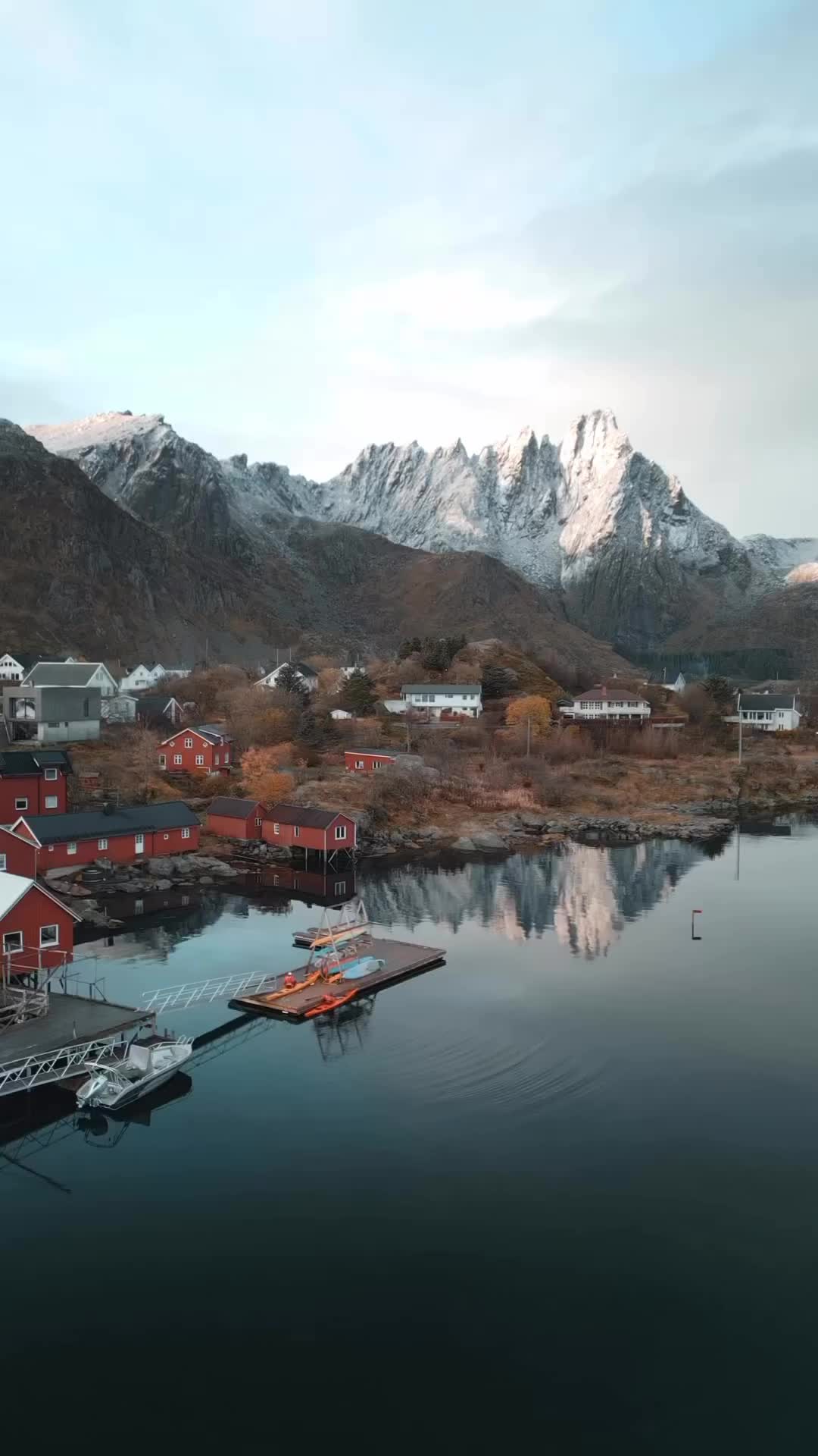 Tranquil Morning at Hattvika Lodge in Lofoten, Norway