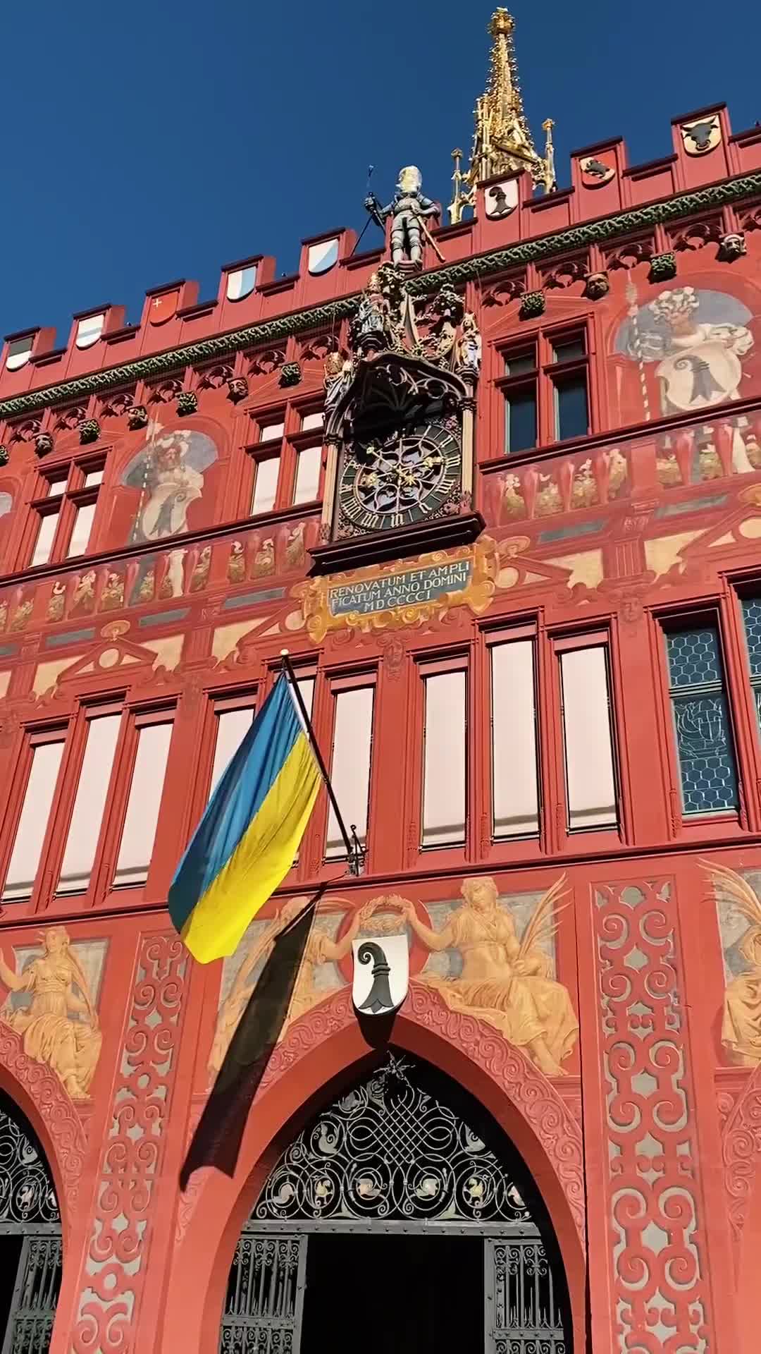 Stand with Ukraine at Basel Town Hall, Switzerland
