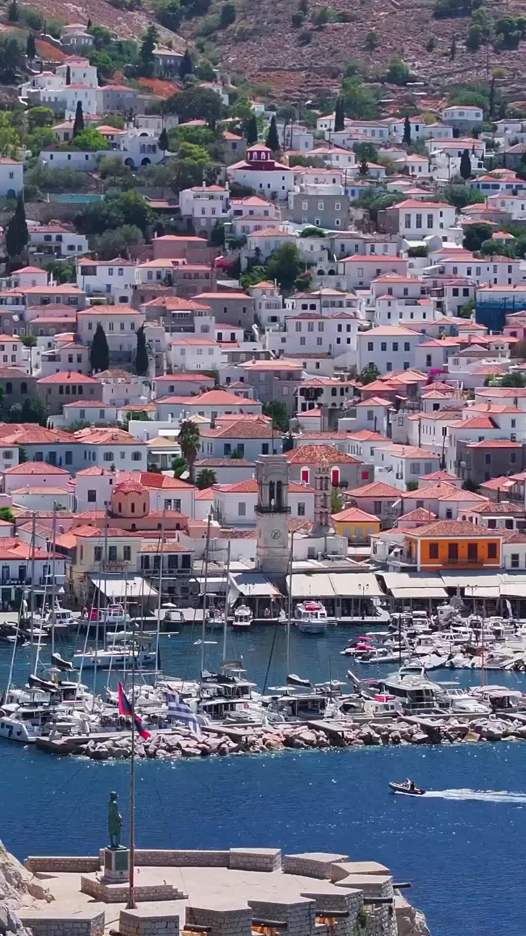 Discover Hydra Island, Greece: Aerial Drone Tour