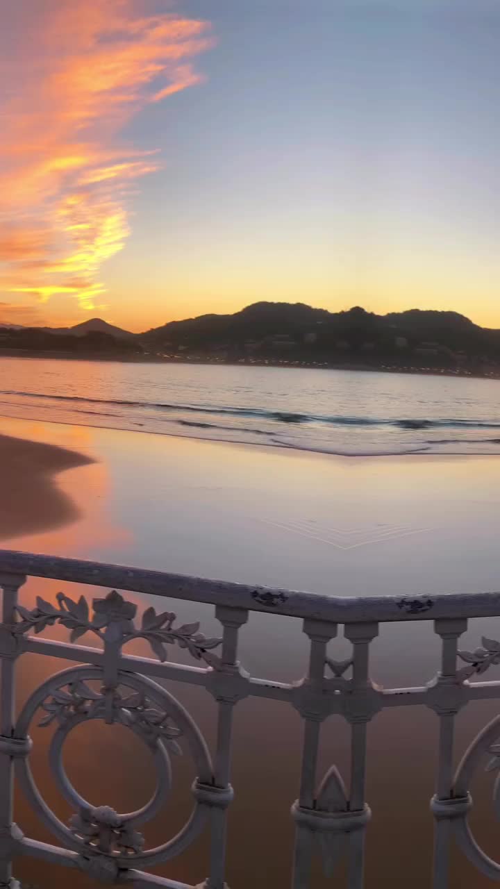 Breathtaking Sunset at La Concha Beach, San Sebastián