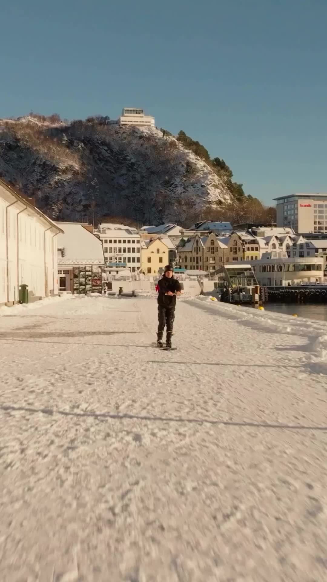 Exploring Ålesund: Skiing Stunts in the City