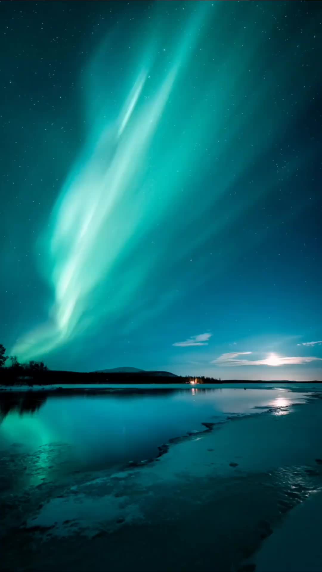 Flickering Northern Lights in Helsinki's Night Sky