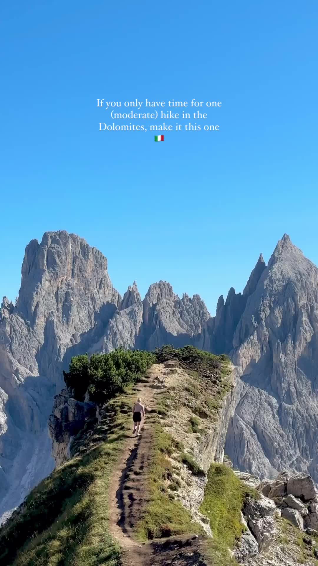 When you check off another bucketlist hike ✔️🇮🇹

How amazing is this view? 🤩⛰️👌🏻

This hike had been saved in my favourite @alltrails folder since coming across photos of it years ago. To finally see this place in real life was, I don’t know, INCREDIBLE 🤩🤩🤩

📌 A few things to know about this hike:
 
⛰️ The trailhead starts from Rifugio Auronzo
⛰️ Costs €30 per vehicle to enter the park
⛰️ Length: around 3.5 kms (2.2m) 
⛰️ Elevation: 209 m
⛰️ Type: out and back
⛰️ Shade? None! 
⛰️ Poles? Not necessary 

📍 Cadini di Misurina 🇮🇹

There is another hike that starts at also starts at the Rufigio called Cre Cime de Lavaredo that I would have loved to tack on if I didn’t have the baby strapped to me (if you saw my stories for this original video, a very nice couple offered to watch him so I could run up this ridge and the commentary was wholesome 🥹).

Follow @the.wanderlustingblonde for more travel adventures 🌎 

#exploreeurope #exploreitaly #dolomites #cadinidimisurina #trecimedilavaredo