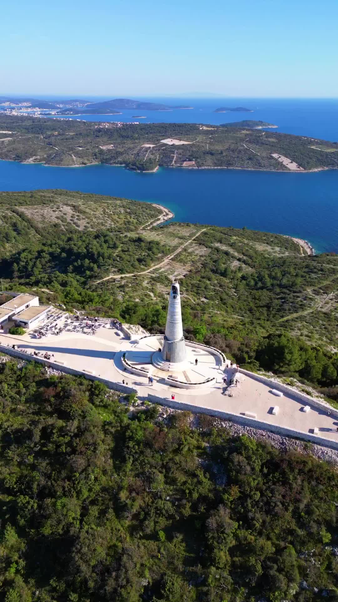 Drone Tour of Gospa od Loreta in Primošten, Croatia