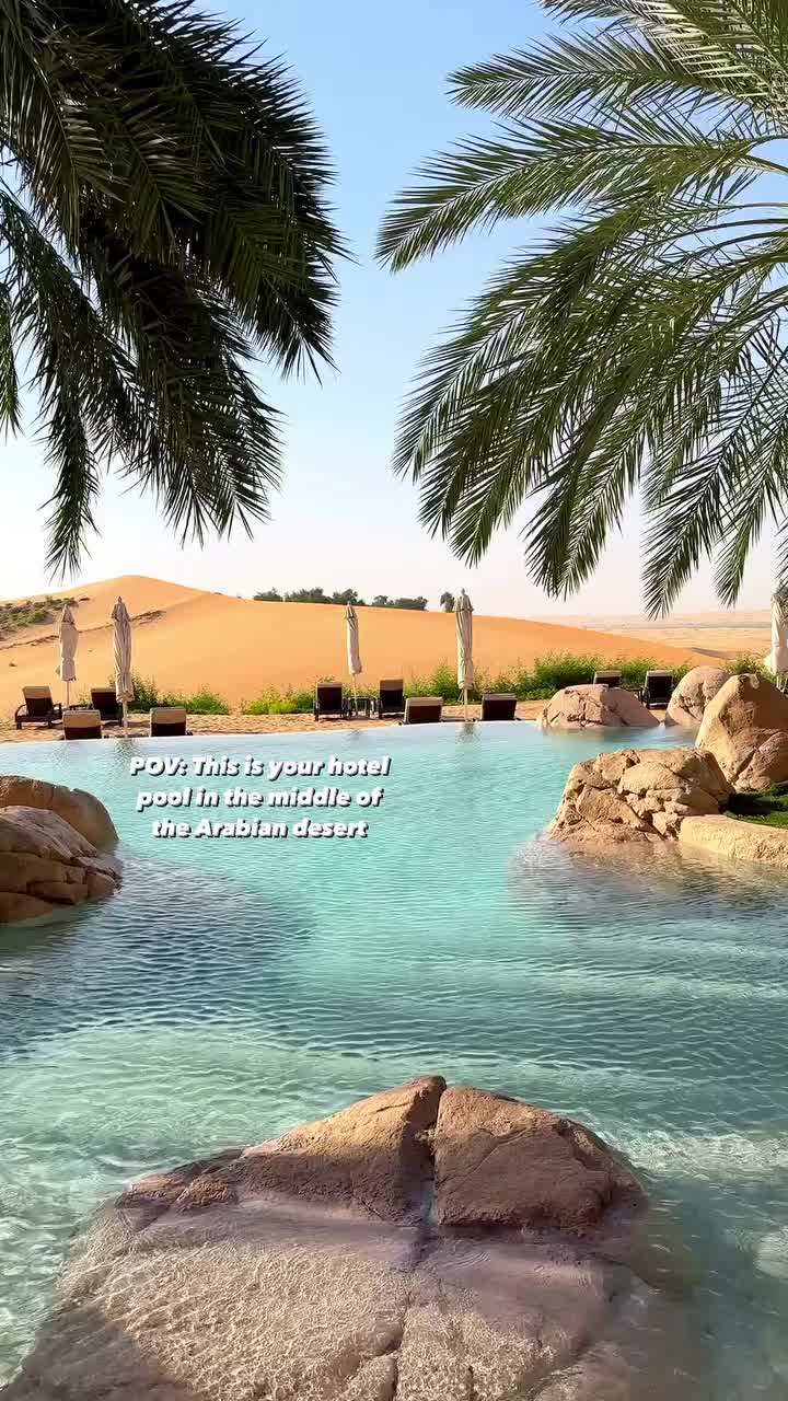 Oasis Pool Experience in Abu Dhabi Desert 🌞🏊‍♀️