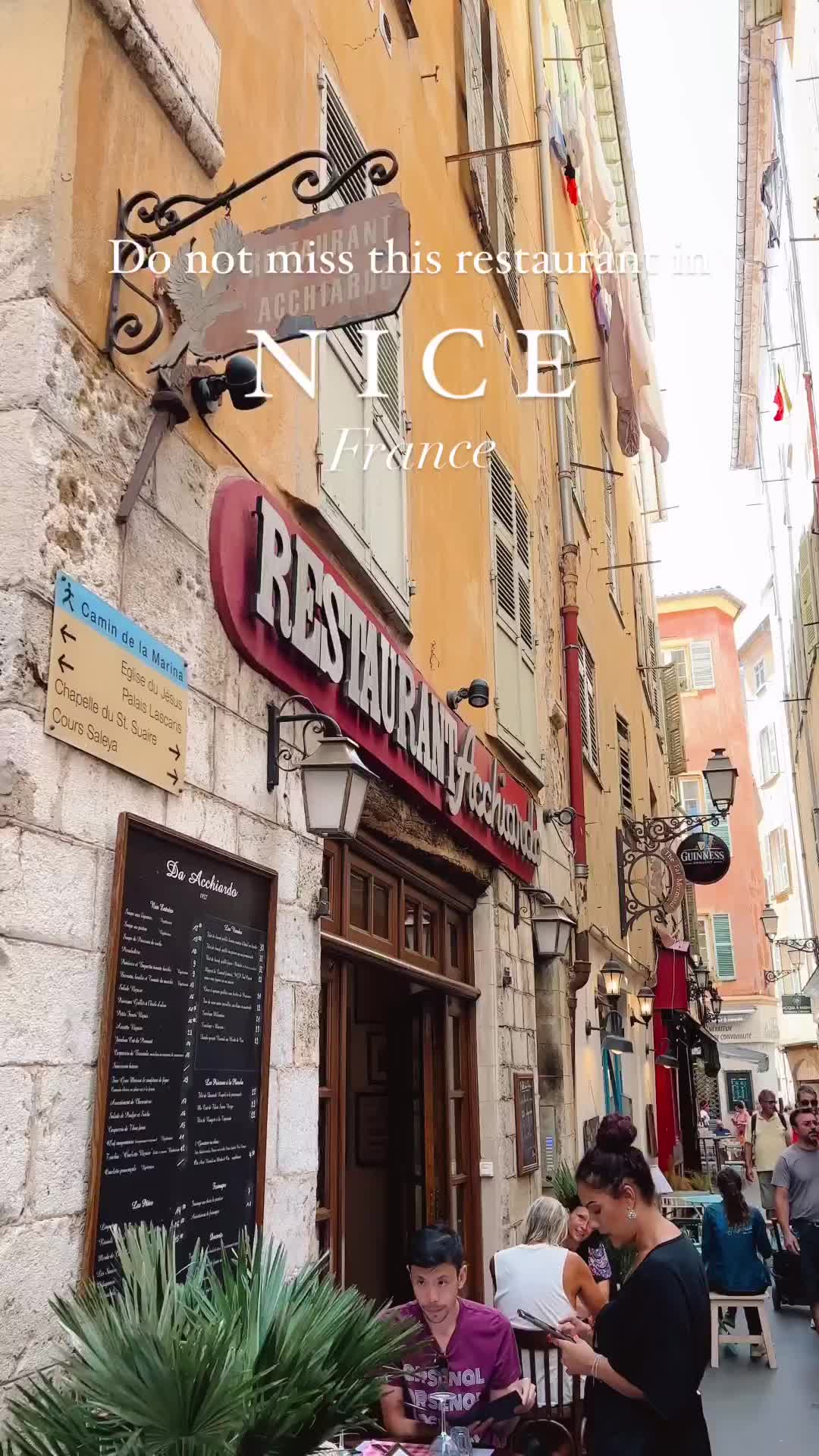 👉Tag @ someone you would take here!

📍Chez Acchiardo 

🤔 What fact surprised you more— that it’s family operated since 1927 or that it’s fully booked in the evenings? 

😎 Oh, and they are closed on Saturdays and Sundays!

🍽️ Remember it’s crucial to make a reservation to have dinner there!

🍷My experience:

It has been our third time in Nice and we FINALLY managed to eat there. We tried to get a table there in the evening several times before but they were either fully booked or it was on a weekend and they were closed 😁

This time we had to come for late lunch on Friday because it was the only chance for us to eat there during our stay. 

We were charmed by the friendly owner working at the reception and serving the guests. Communication with the owner gives a personal touch and that elevates the whole experience.

For main, we had seared tuna and grilled dorado fillet— everything was 🤌🤌🤌 we also had Niçoise salad (very large portion!). 

It was my first time trying Niçoise salad 🥗 I wasn’t impressed because it was like the regular salad that I usually make for myself for the last many years 😂 just with tuna. So I was like— I have been eating tuna-less Niçoise salad all this time 🤔

Anyways, we really enjoyed the food and atmosphere and would absolutely eat there again whenever we are back to Nice! 

📌 Make sure you save this if Nice is on your travel plan and FOLLOW @travelimpressionist for more travel recommendations around Europe!
.
.
.
.
Places to visit in the French Riviera, Europe vacation, French Riviera vacation, French Riviera guide, Summer vacation, Things to do in the French Riviera, Things to do in Nice, What to see in Nice, Nice where to go, what to visit in Nice, Nice restaurants, where to eat in Nice