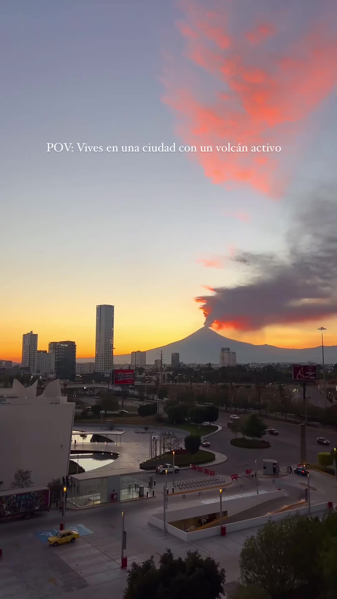 Stunning Puebla Sunset with Daily Exhalations 🌅🔥