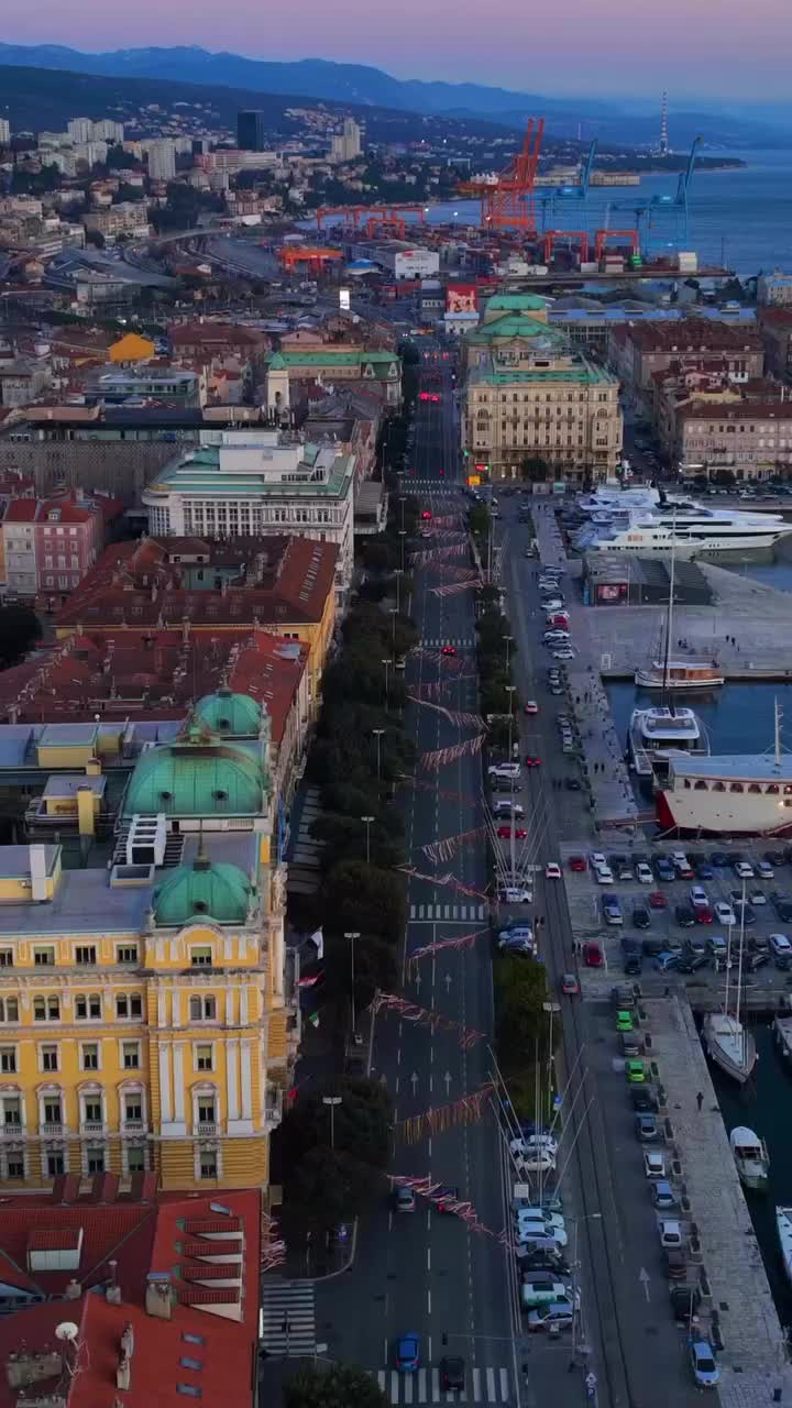 Stunning Aerial Views of Rijeka, Croatia at Night