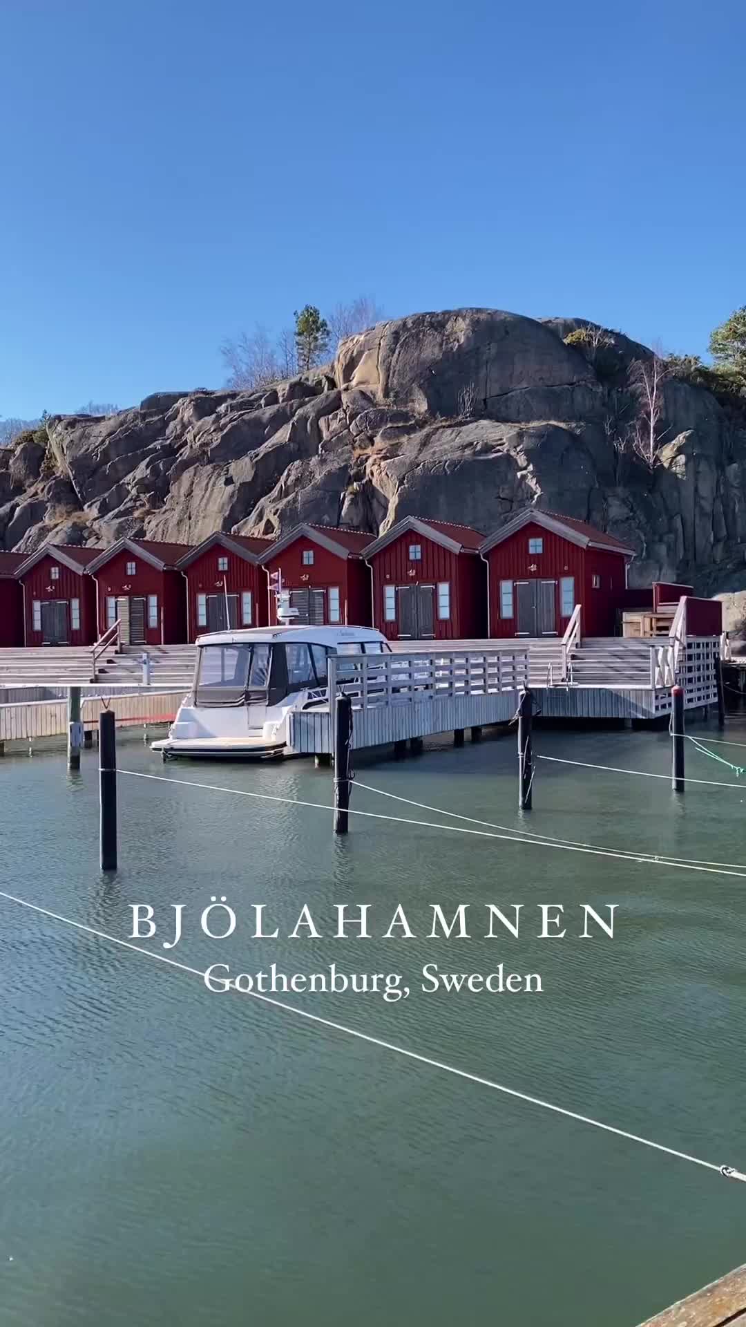 Beautiful Red Swedish Boathouses in Gothenburg