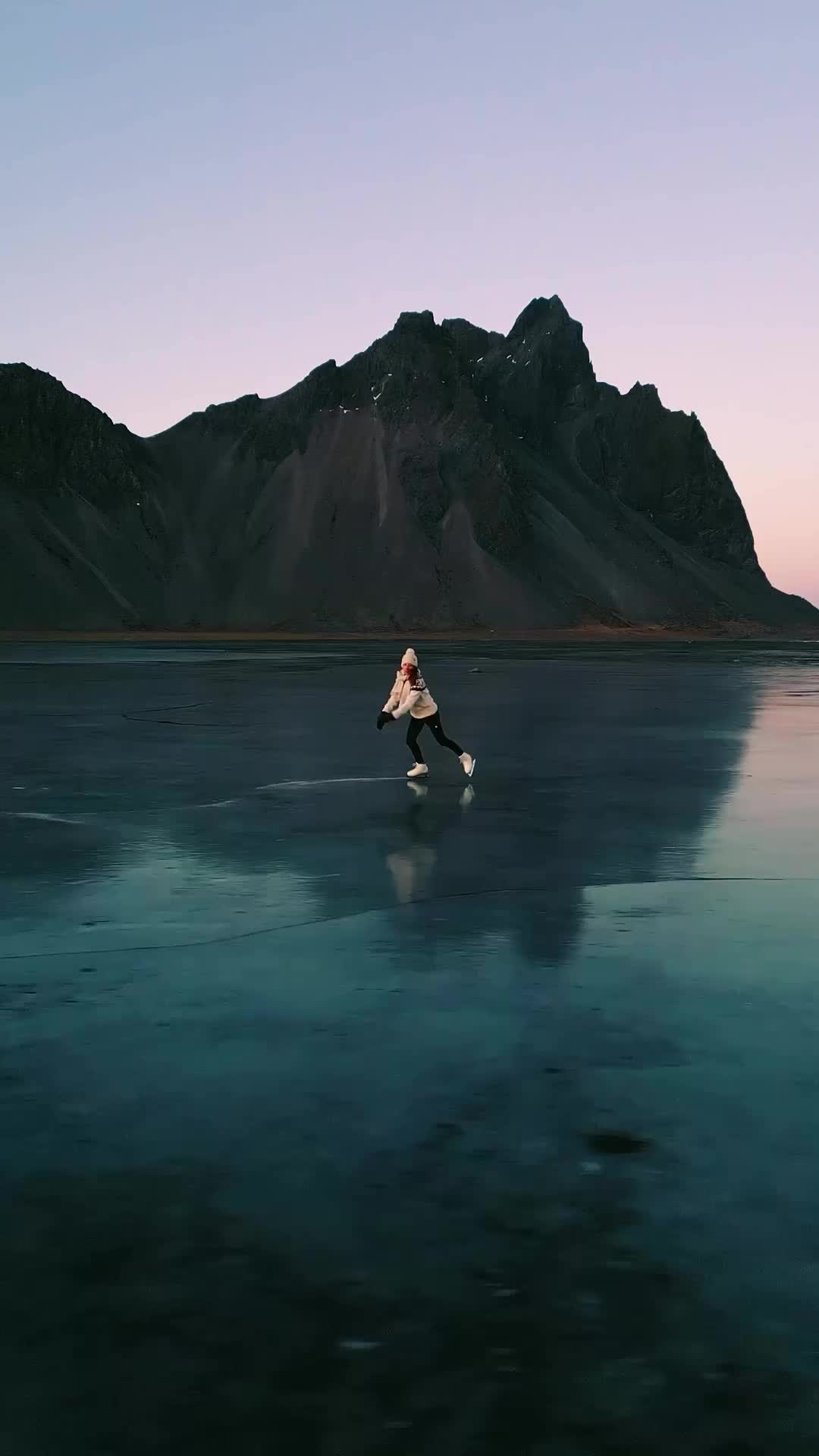 Dreamy Iceland Beach Skate with Aurora Music