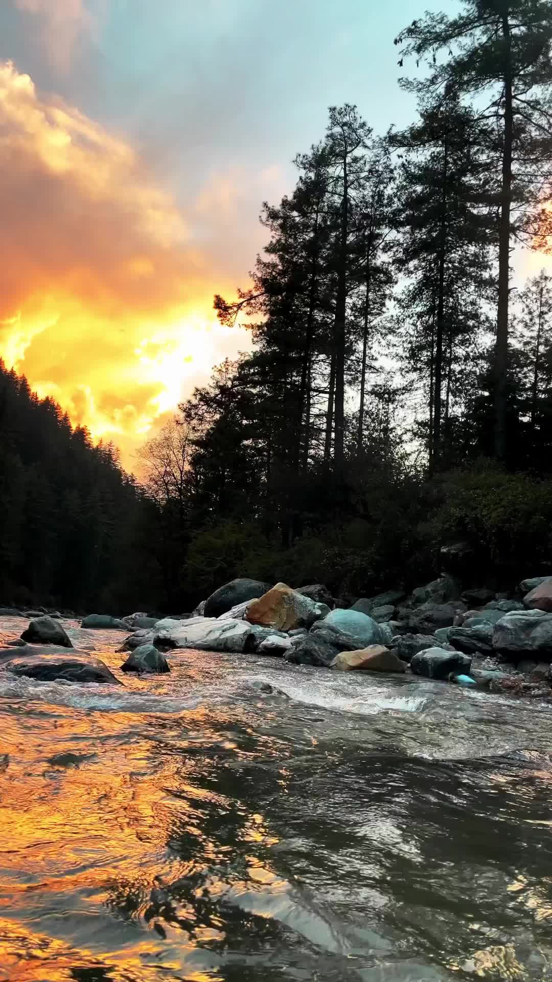 Breathtaking Sunset in Kasol Valley, Himachal Pradesh