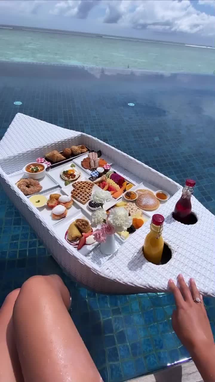 Floating Breakfast at Taj Exotica, Maldives