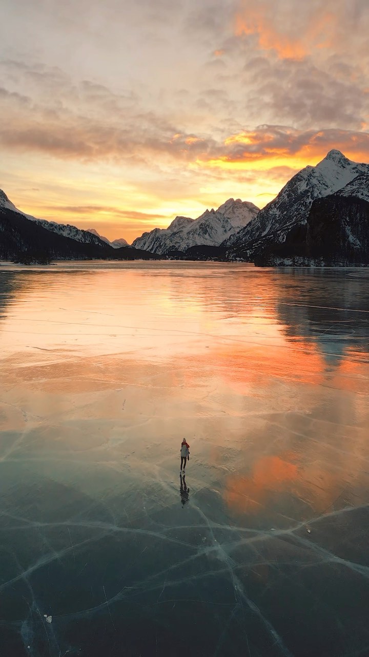 ⛸️🇨🇭❤️‍🔥 Monday Daydreaming… 

Some experiences feel so unreal that you wish to pause life for a moment and enjoy it a little longer ✨ Ever had this feeling?

PS: Black ice is a nature phenonema that only occurs very rarely. If no snow falls during the period of time where the lakes freeze, the surface becomes bare ice. Please note that entering the ice or skating on the lake is always at your own risk! Inform yourself appropriately! 

🎥 @figolain with @djiglobal Mini 3 Pro

#beautifuldestinations #engadin #skating #iceskating #blackice #graubünden #switzerland #swiss #adventure #mountaingirl #figureskating #inlovewithswitzerland #visitswitzerland #engadina #beautifuldestinations #myswitzerland #ineedswitzerland #winterwonderland #passionpassport #tlpicks