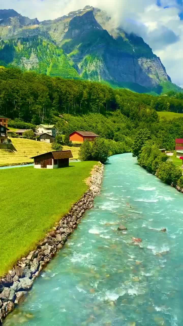Scenic Train Journey Through Glarnerland, Switzerland