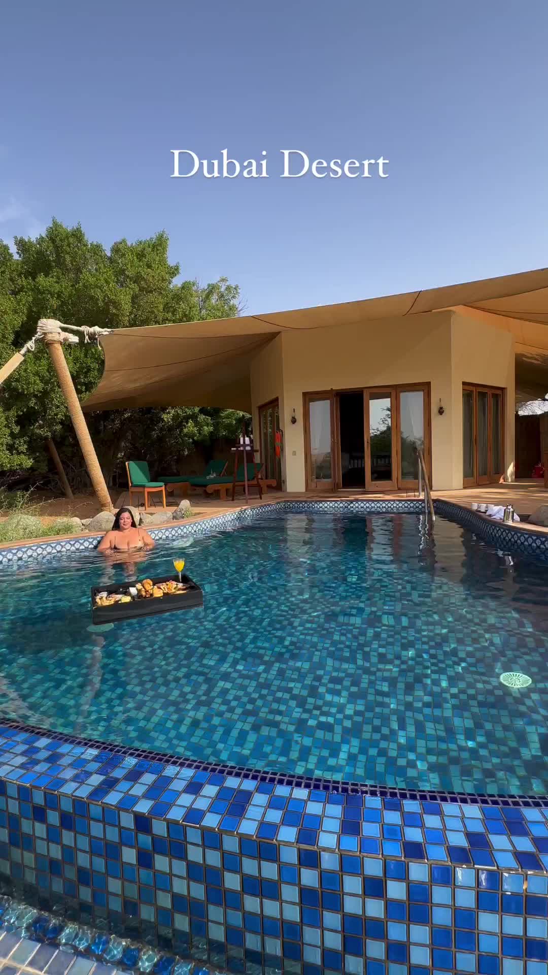 Floating Breakfast at Al Maha Desert Resort, Dubai