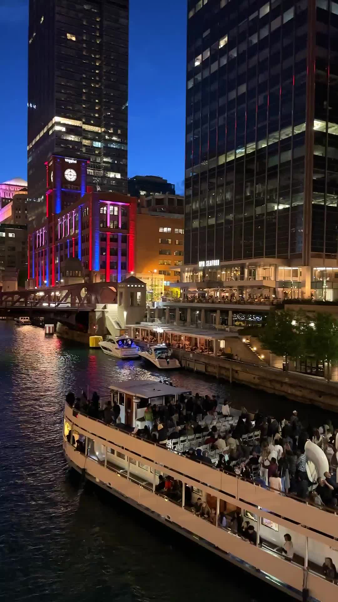 Chicago Summer Bliss: Explore the Riverwalk at Blue Hour