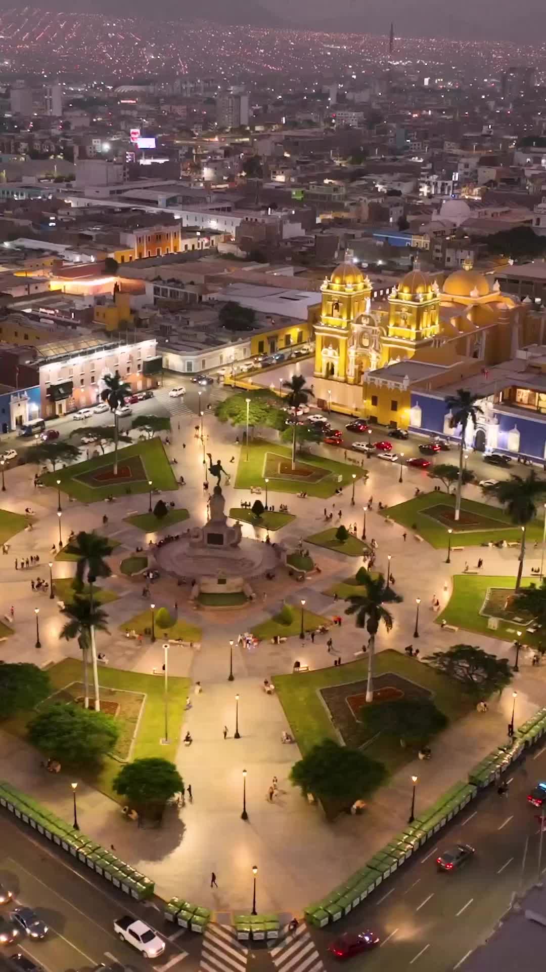 Stunning Aerial View of Plaza de Armas, Trujillo, Peru