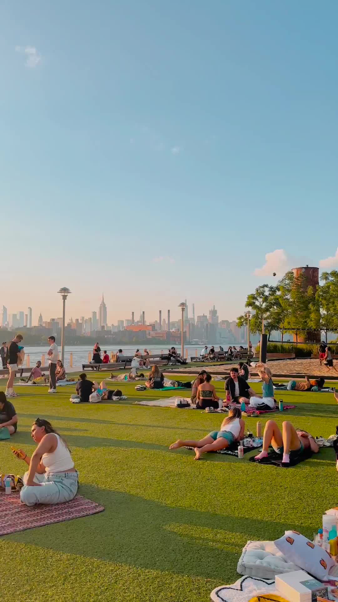 The Perfect Summer Evening in NYC at Domino Park